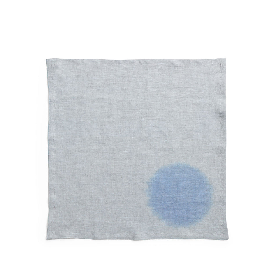 Hand-Painted Linen Napkin in Glacier Circle Zoom Image 2