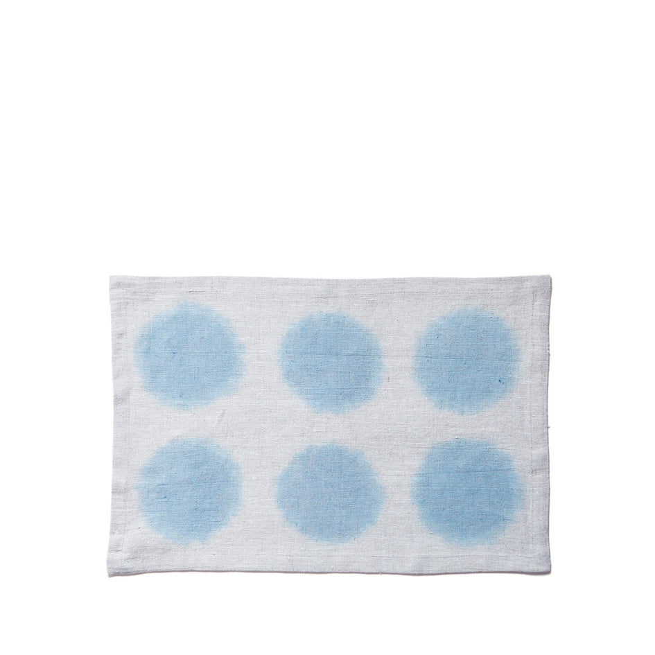 Hand-Painted Linen Circle Placemat in Glacier Image 1