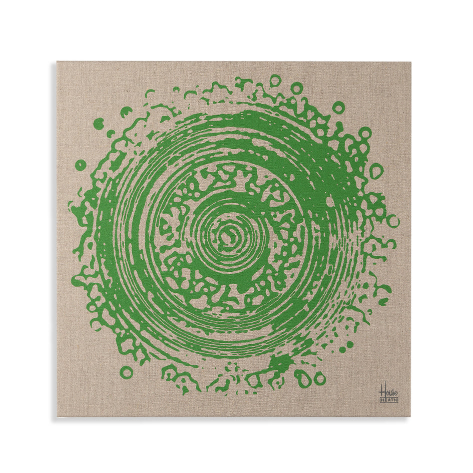 Vintage Tile Stretched Canvas Print in Evergreen Image 1